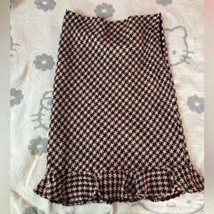 Pink and brown Houndstooth Skirt